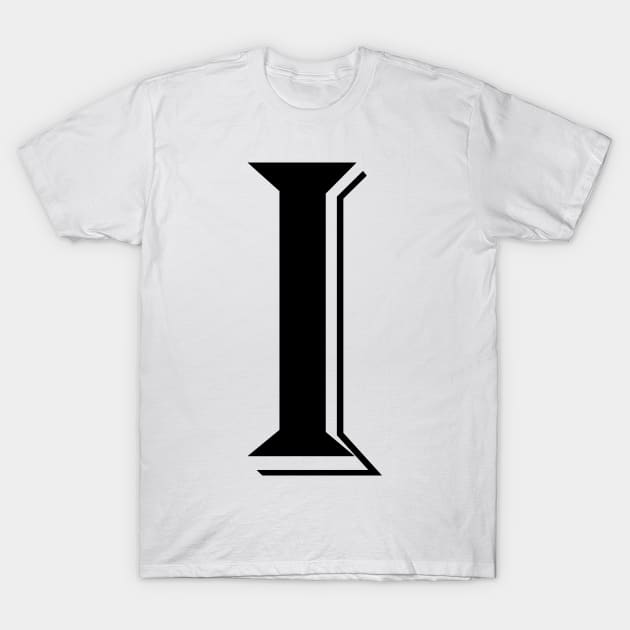 Black letter I in vintage style T-Shirt by Classical